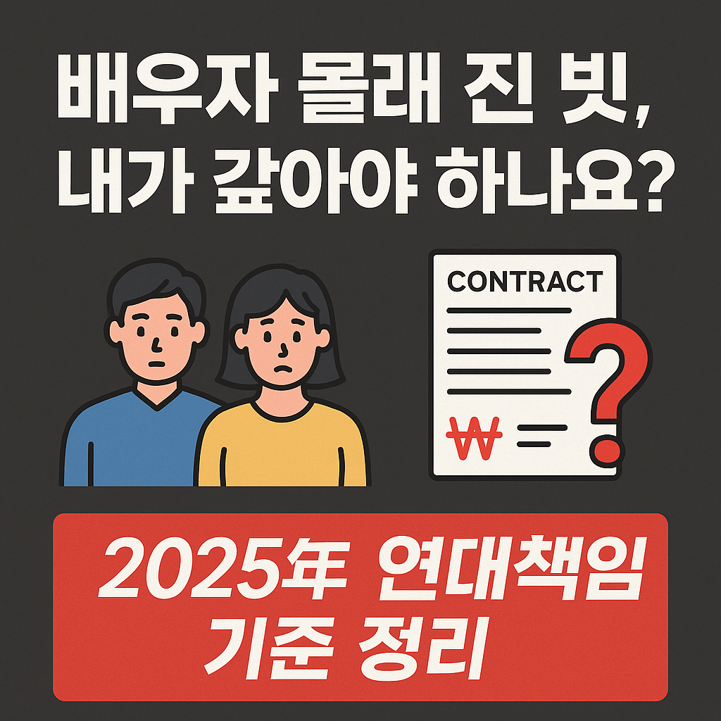 배우자 몰래 진 빚, 연대책임일까 아닐까?｜2025년 한국 기준 총정리