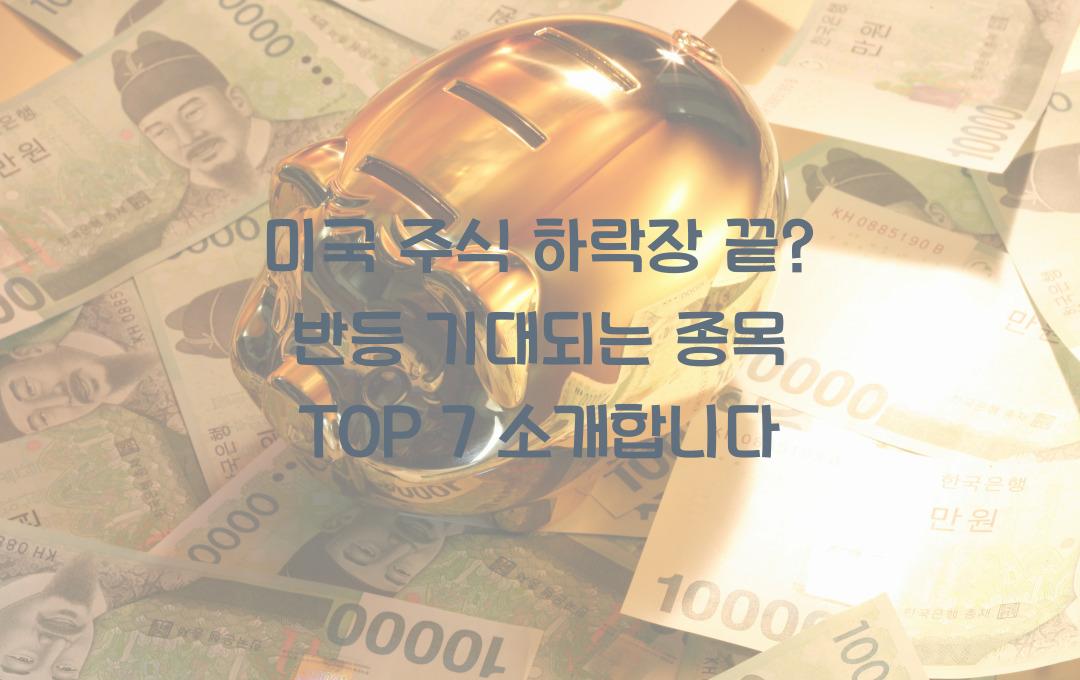 미국 주식 하락장 끝? 반등 기대되는 종목 TOP 7