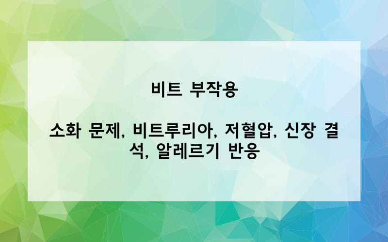 비트의 부작용은?