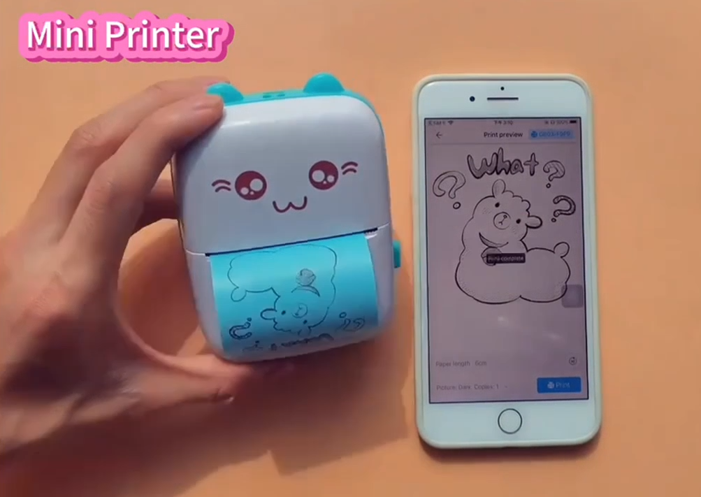 미니 휴대용 열전사 프린터(Portable Mini Printer) 스티커용지에 프린팅 하기