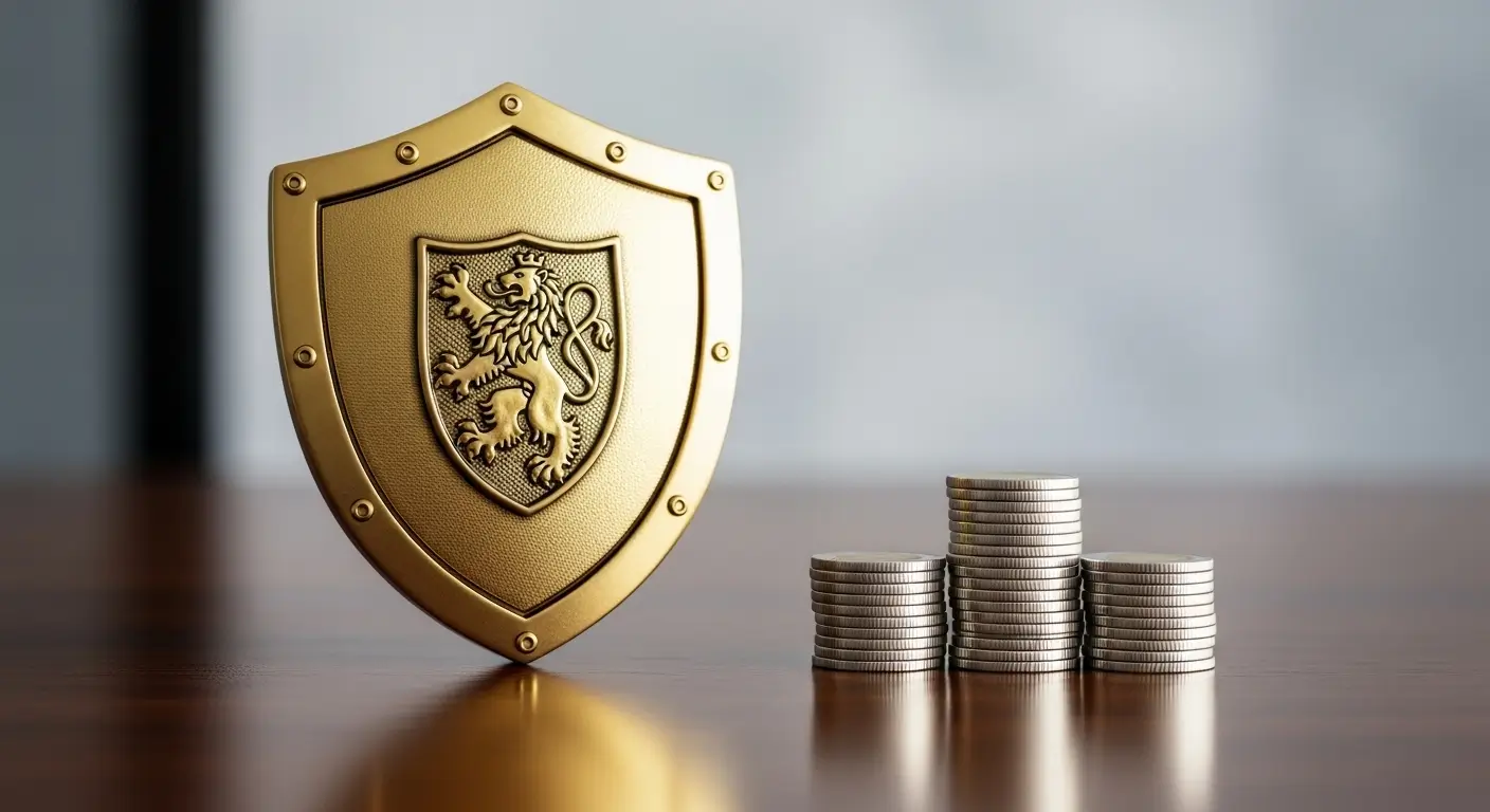 정부지원 대출 상품인 최저신용자 특례보증과 소액생계비대출을 상징하는 방패와 동전 이미지