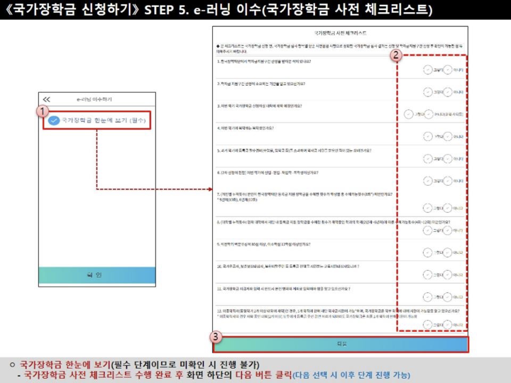 한국장학재단이 제공한 신청매뉴얼