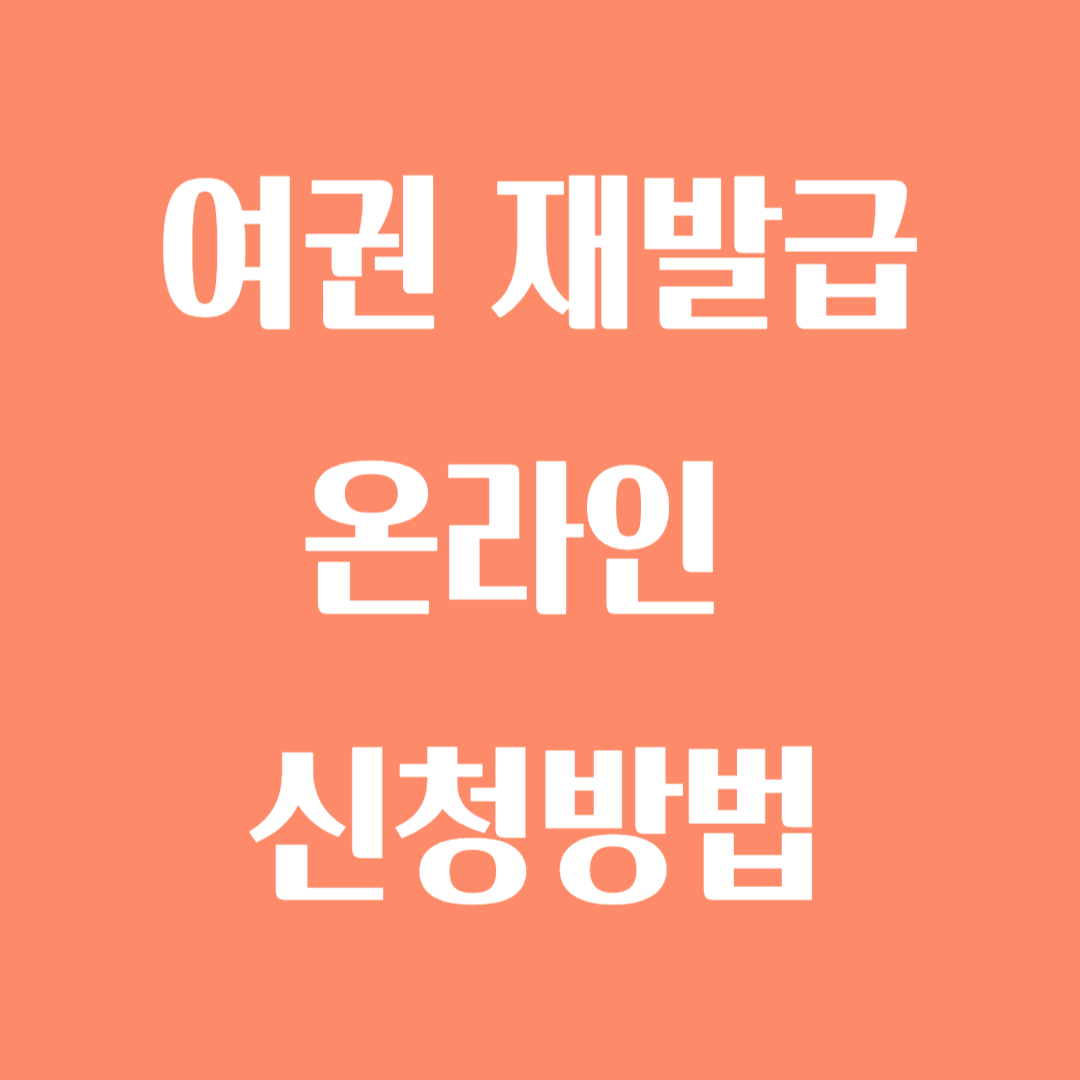 여권 재발급 온라인 신청방법