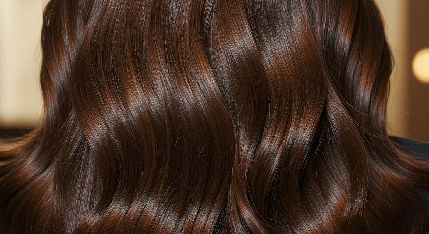 건강한 갈색 모발의 모습
