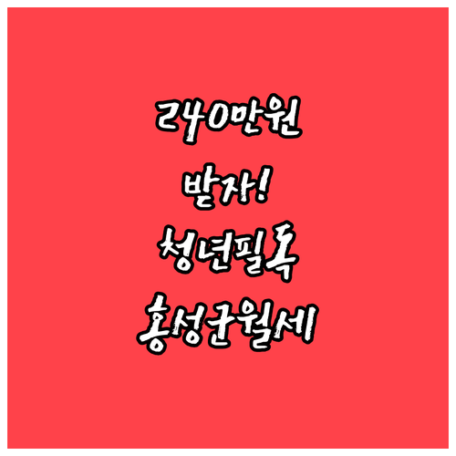 2026년 홍성군 청년월세 240만원..