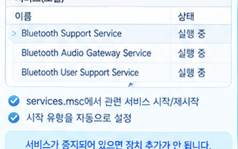 윈도우11 블루투스 장치 검색 안됨 해결 방법 및 단계별 조치 가이드 -