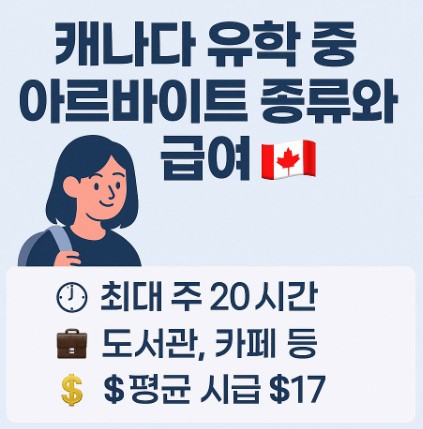 캐나다 유학중 합법 아르바이트 안내 사진