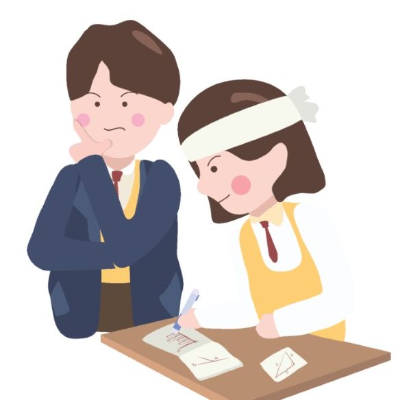 고등학생이 책상에 앉아 수능 문제집을 펴고 집중해서 공부하는 모습