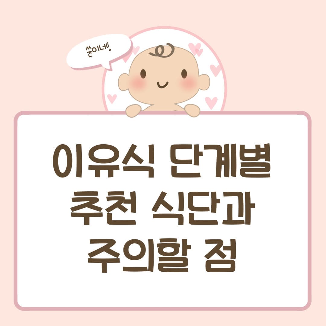 이유식 단계별 추천 식단과 주의할 점