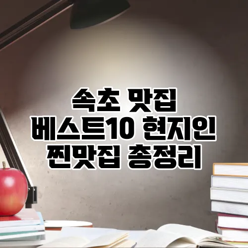속초 맛집 베스트10 현지인 찐맛집 총정리