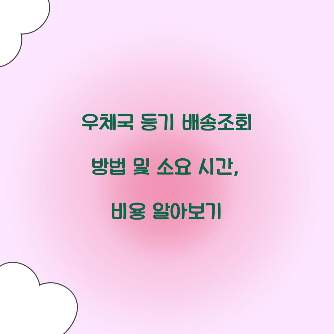 우체국 등기 배송조회