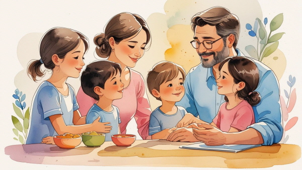 ESTJ 부모는 일관된 기준과 분명한 기대치를 아이에게 전달할 수 있는 강점을 지닙니다. 그러나 그 경계가 신뢰로 작용하기 위해서는 감정적 연결이 함께 있어야 합니다에 관한 그림