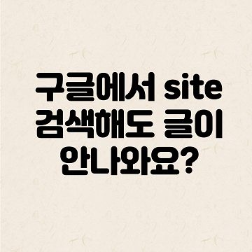 구글에서 site 검색해도 글이 안나와요