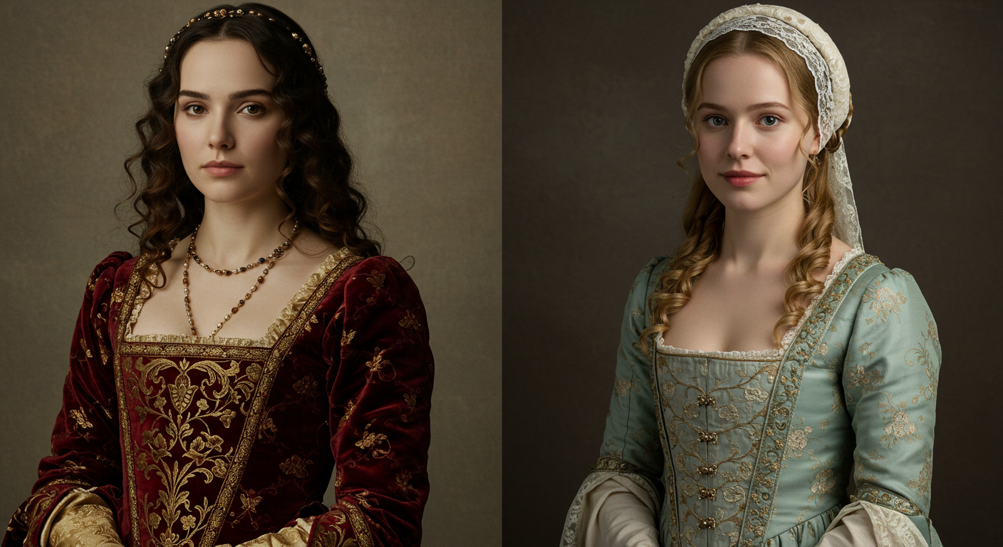 이탈리아와 프랑스 여성의 초상화