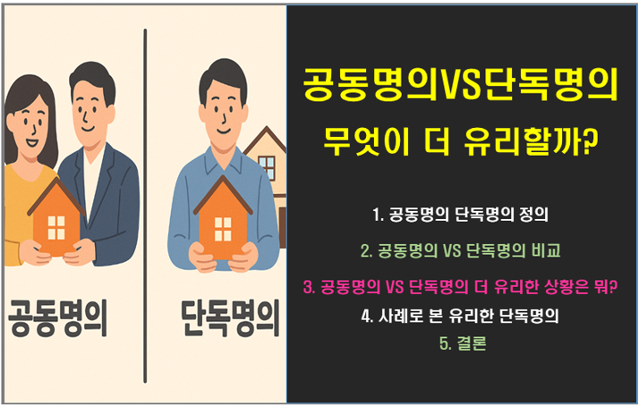 공동명의 vs 단독명의, 무엇이 더 유리할까?