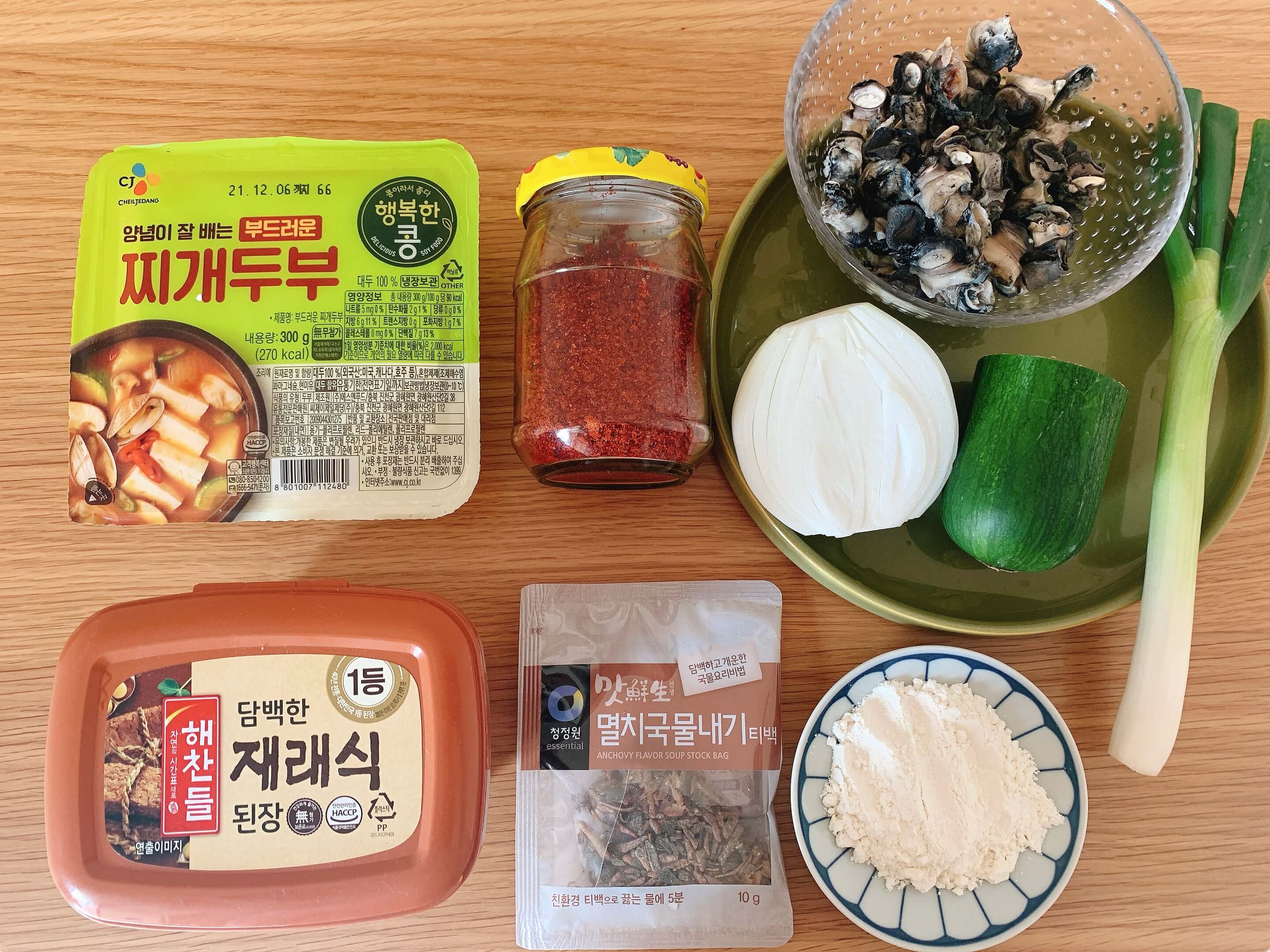 우렁된장찌개 재료