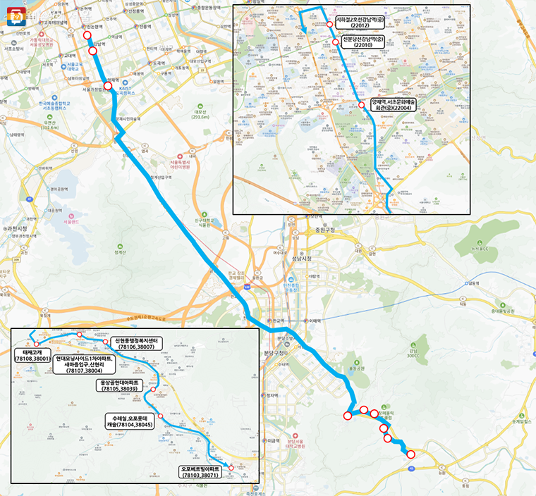 서울동행버스 '서울 06번' 노선도