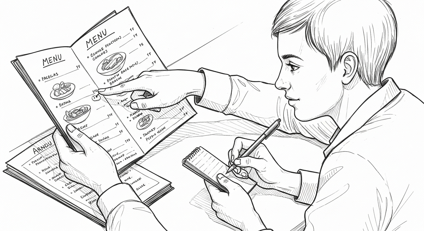 주문하는 모습과 서버의 경청