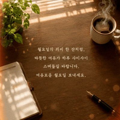 움직이는 월요일 아침 인사말 이미지 움짤 글귀 모음