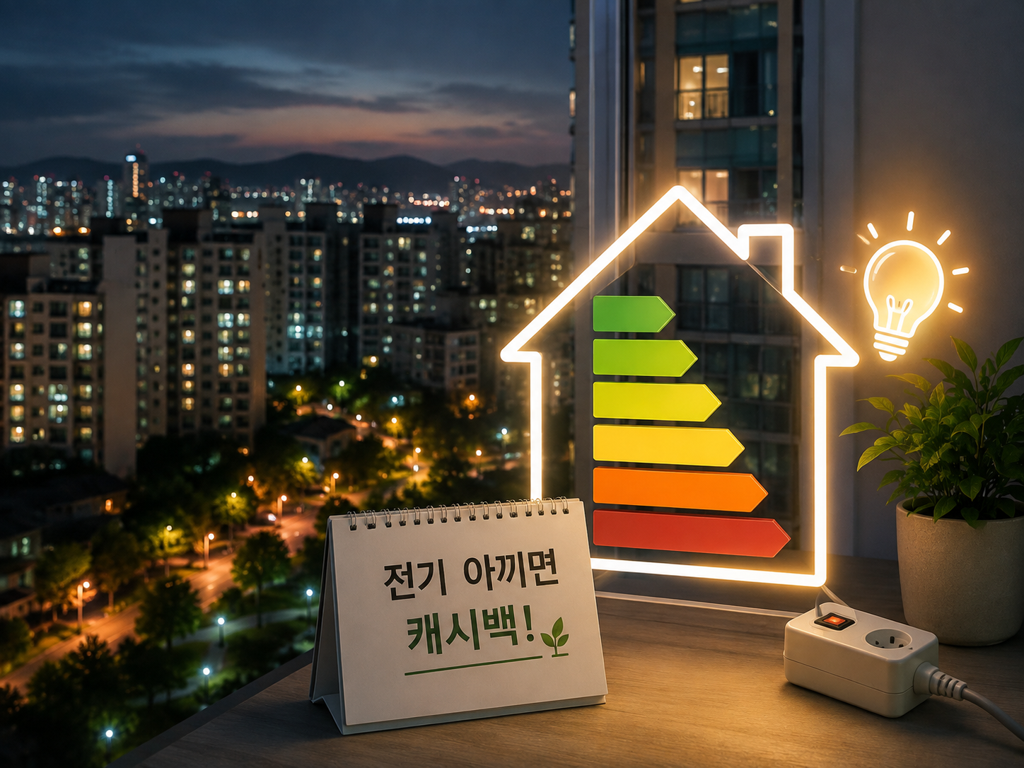 에너지 절약과 캐시백 도시 풍경