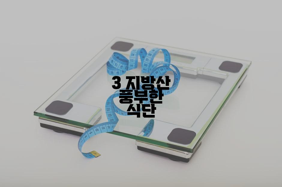 3 지방산 풍부한 식단