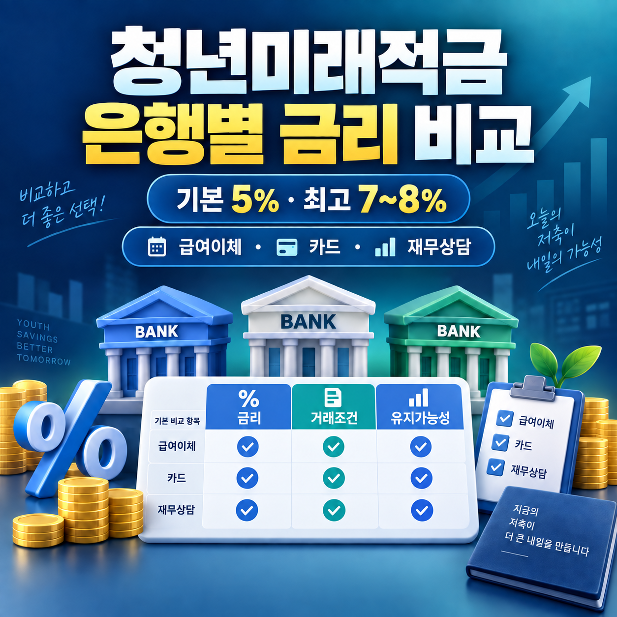 청년미래적금 은행별 우대금리 조건 비교 - 국민·신한·우리·농협 등