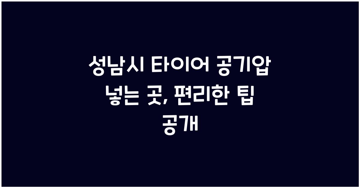 성남시 타이어 공기압 넣는 곳