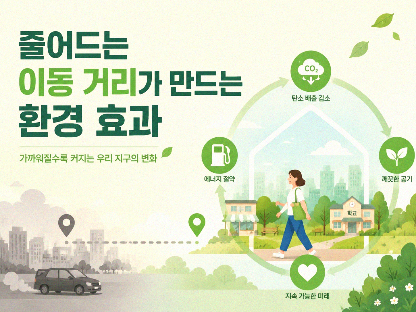 자동차 덜 타니 정말 달라졌어요, 탄소 발자국 이야기