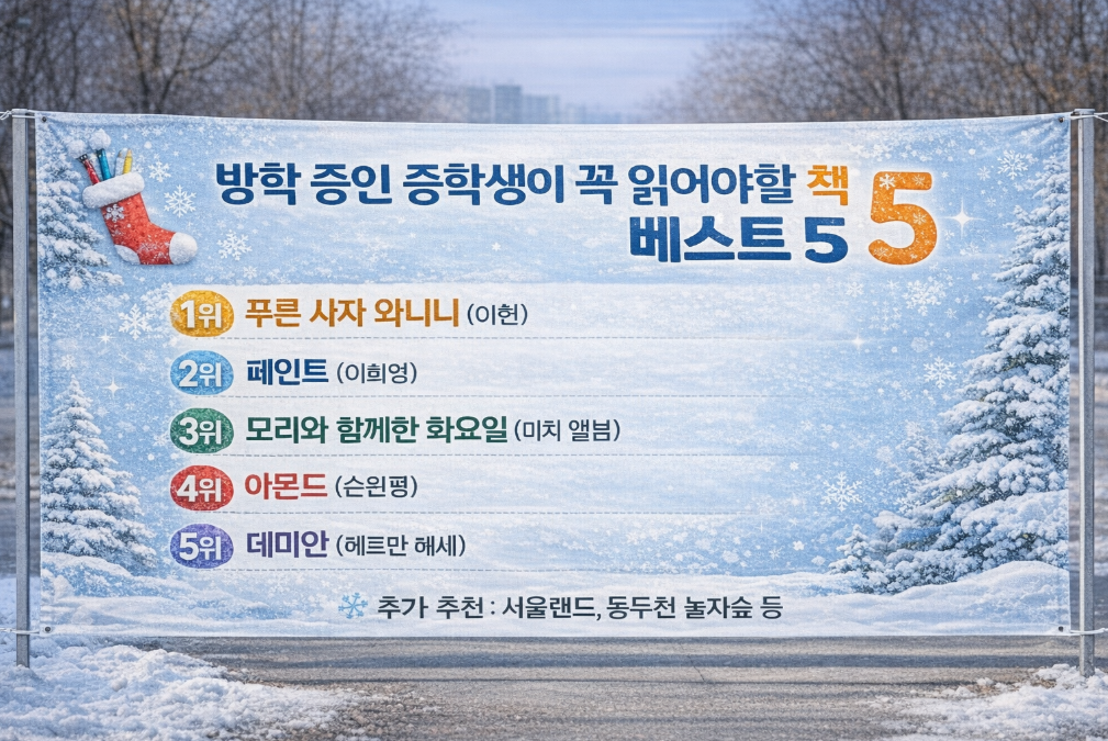 방학중 중학생 필독서 베스트 5 완벽 정리
