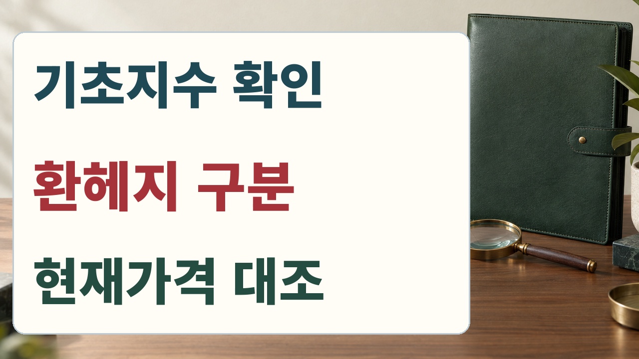ETF 기초지수 확인, 환헤지 구분, 현재가격 대조의 세 가지 확인 순서