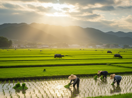 국경을 넘는 쌀 이미지