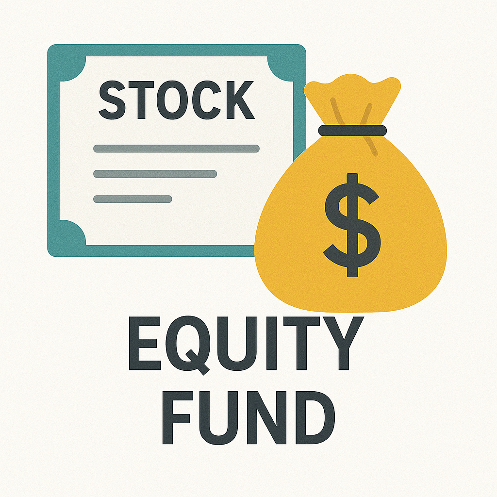 펀드 증서와 돈자루 이미지