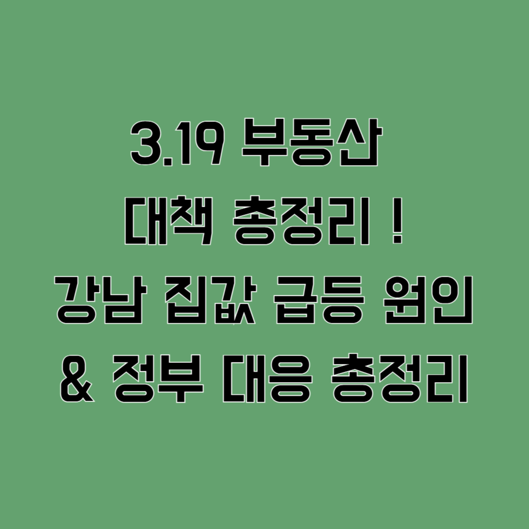 319 부동산 대책 총정리 서울 집값 급등 원인과 정부 대응 한눈에 보기
