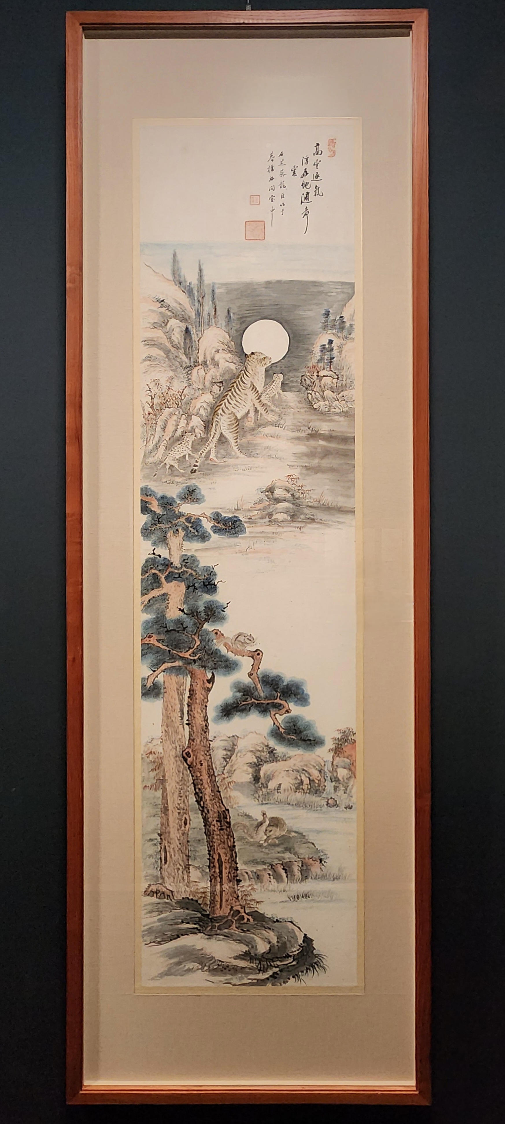 한밤의 호랑이와 다람쥐 翎毛圖