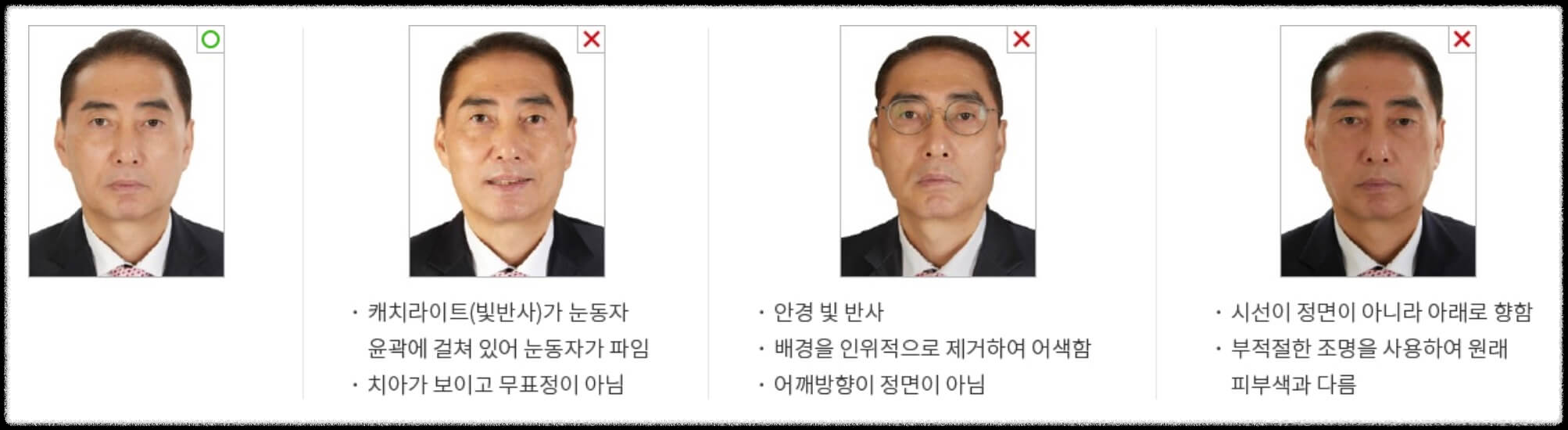 여권사진 안경 규정 (출처 : 외교부)
