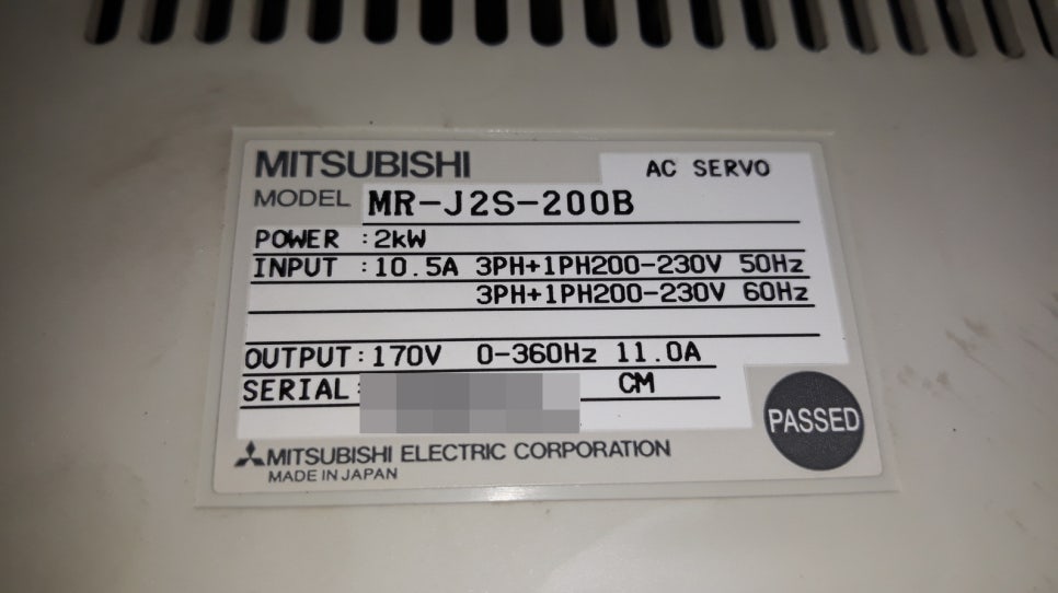 미쓰비시(MITSUBISHI) 서보드라이버 MR-J2S-200B E9 알람 발생 수리 완료