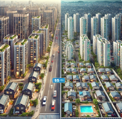 서울 VS 수도권 외곽 집값 차이