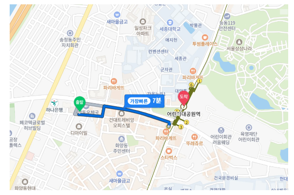 광진청년생활 위치