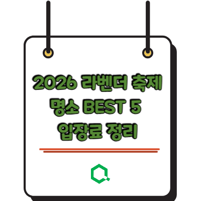 2026 라벤더 축제 명소 BEST 5 입장료 정리