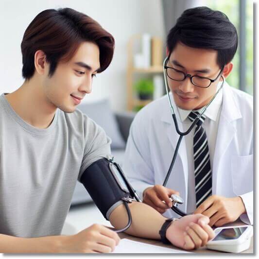 순환기 장애가 있는 젊은 남성