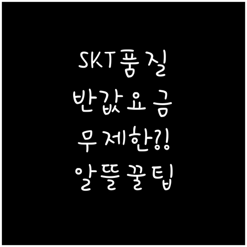 SKT 품질 동일 알뜰폰 무제한 요금..