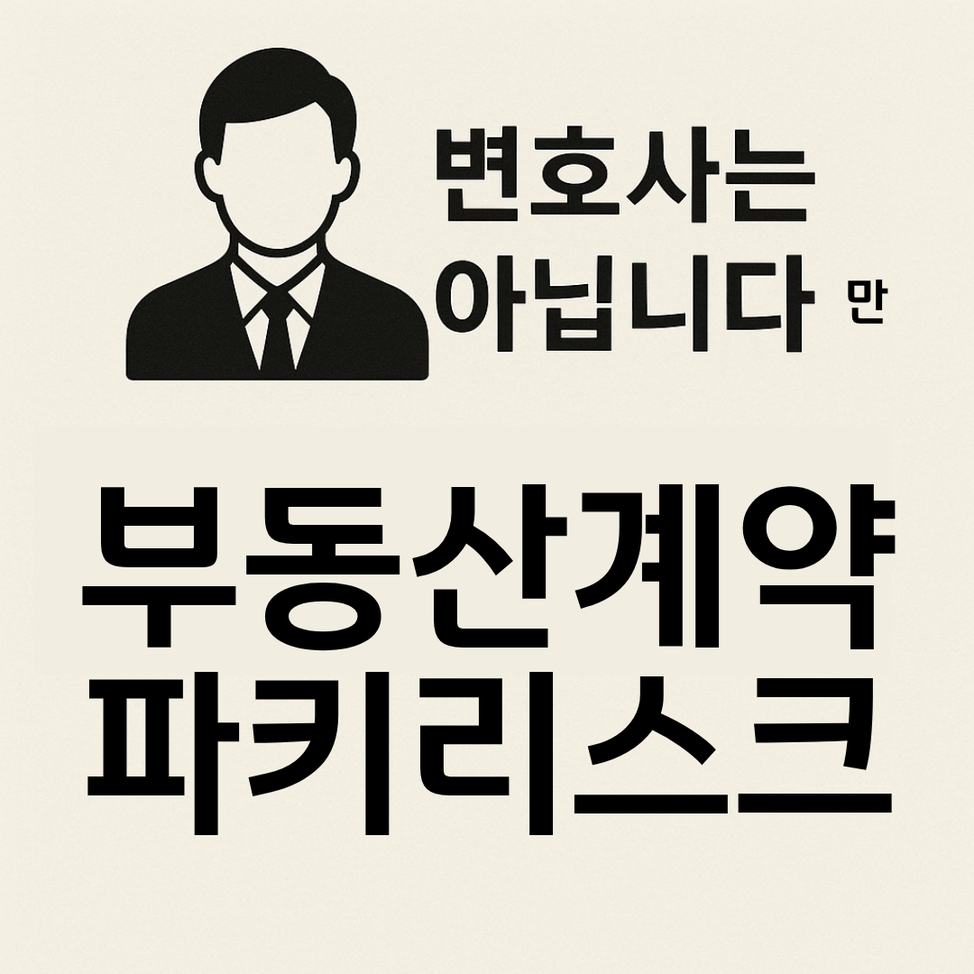 변호사는 아닙니다만 부동산 계약 파기 리스크