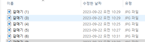 파일 이름 일괄 변경 오류