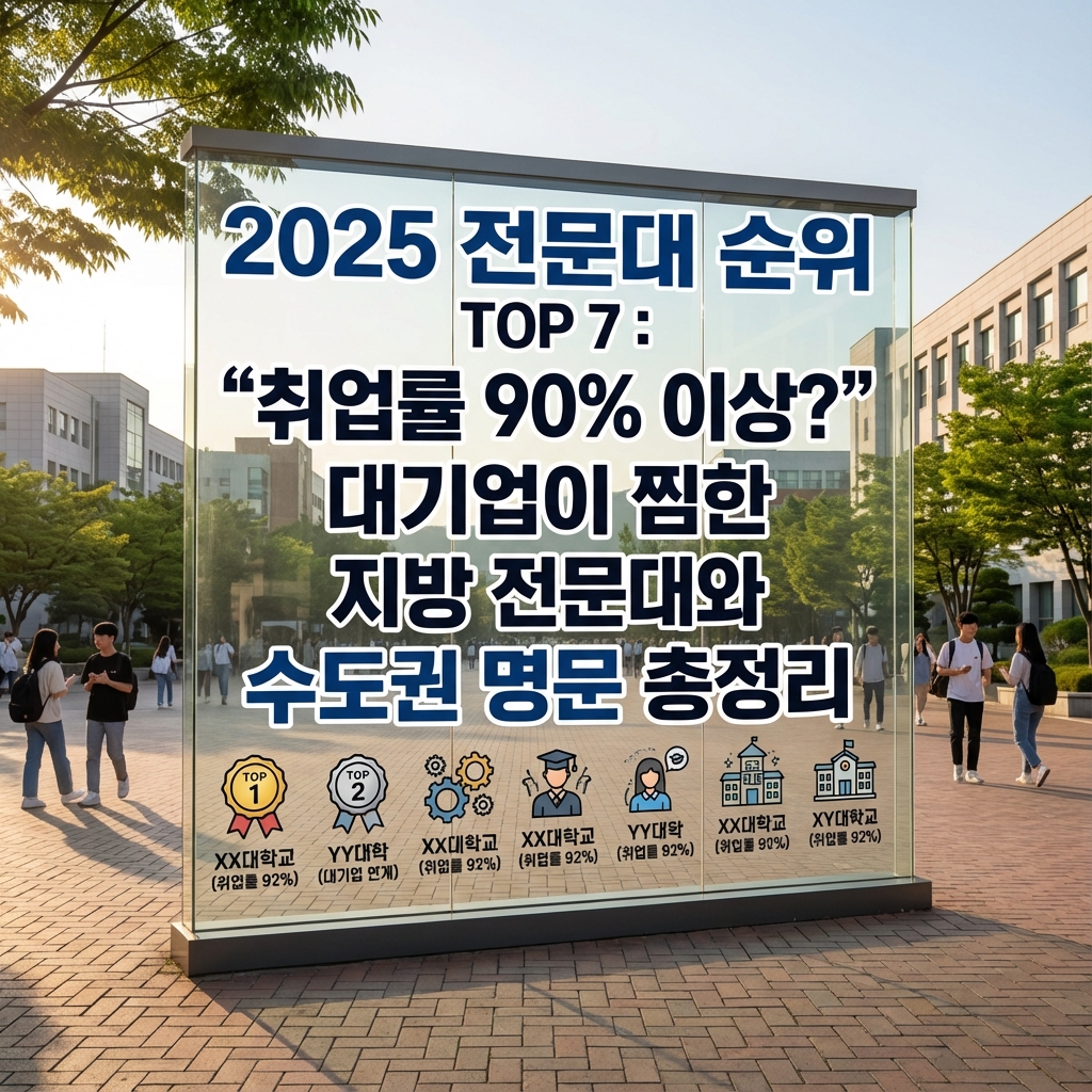 2025 전문대 순위 TOP 7: "취업률 90% 이상?" 대기업이 찜한 지방 전문대와 수도권 명문 총정리
