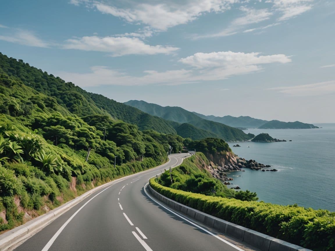 거제 해안 도로와 내륙 마을의 체감온도 변화