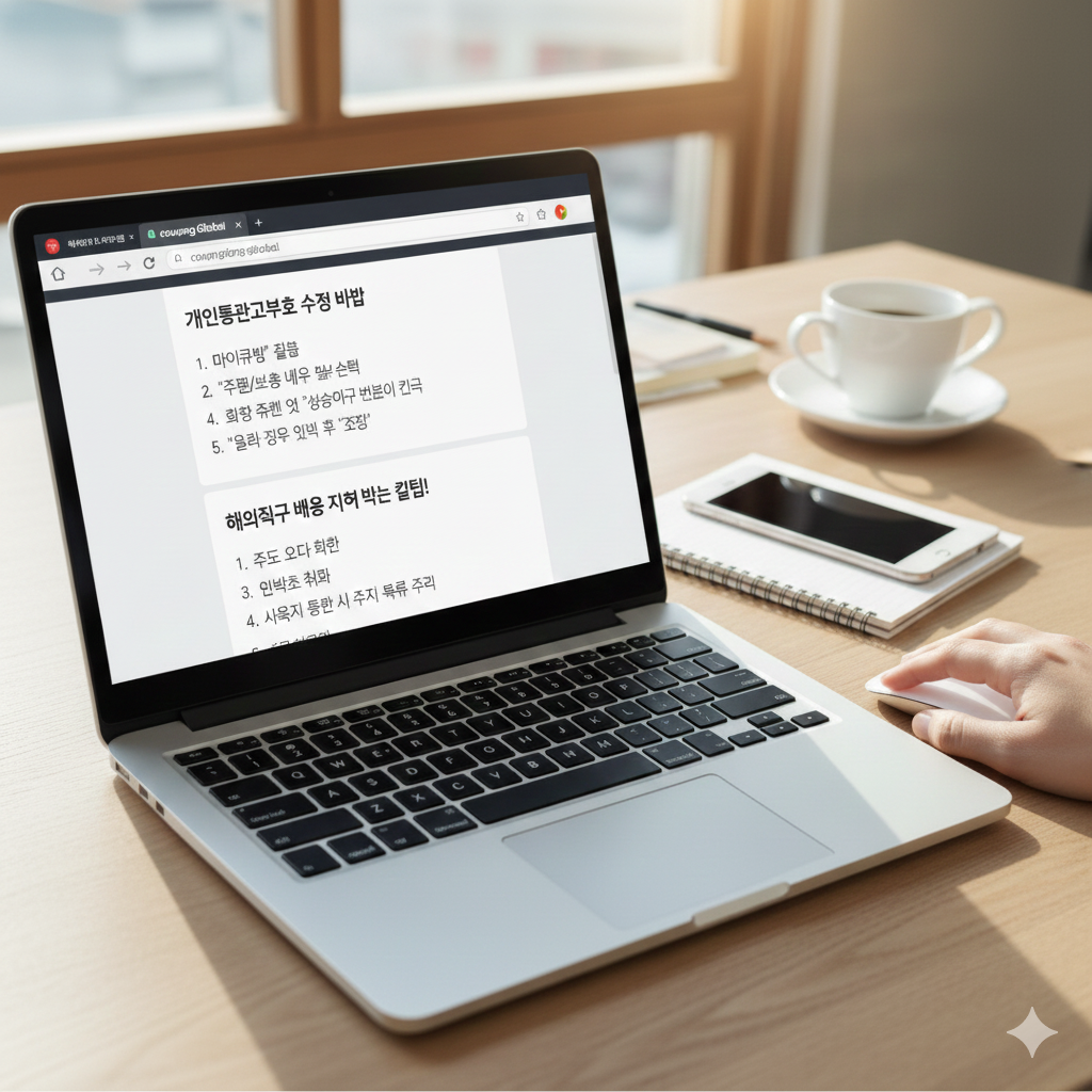 쿠팡 통관번호 수정 방법, 해외직구 배송 지연 막는 꿀팁!