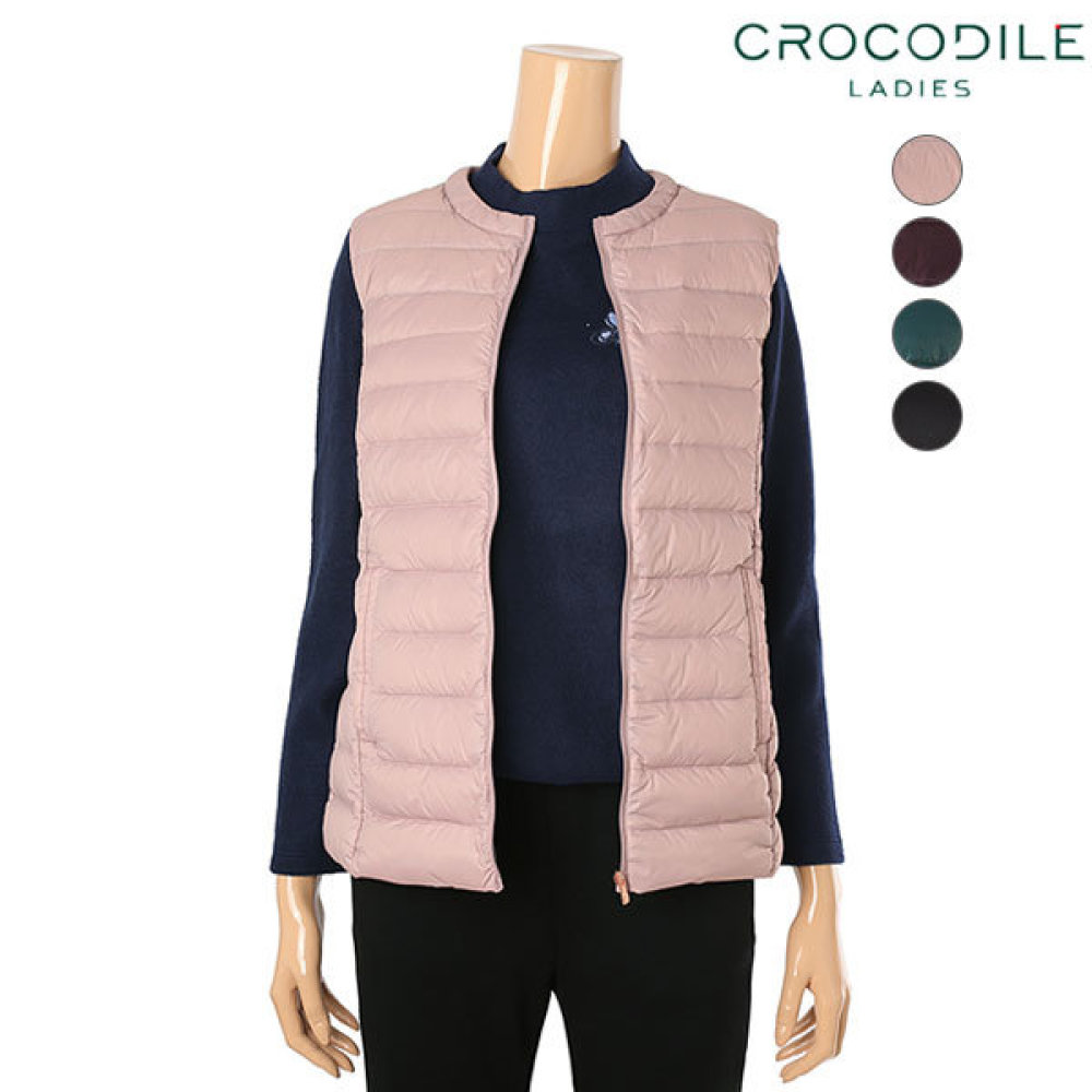 크로커다일레이디 크로커다일 레이디 라운드넥 집업 오리털경량베스트 CLAWVT901