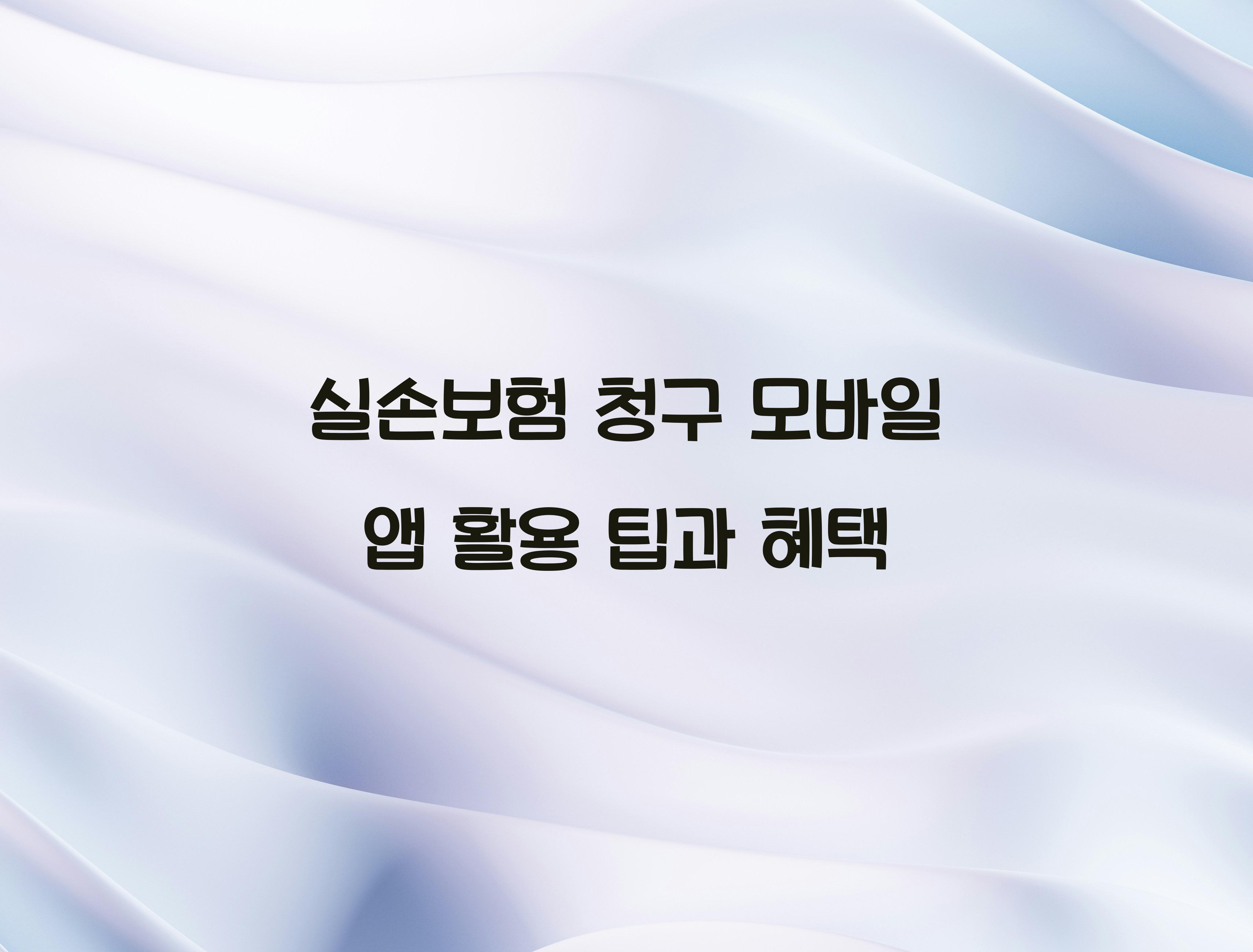 실손보험 청구 모바일 앱