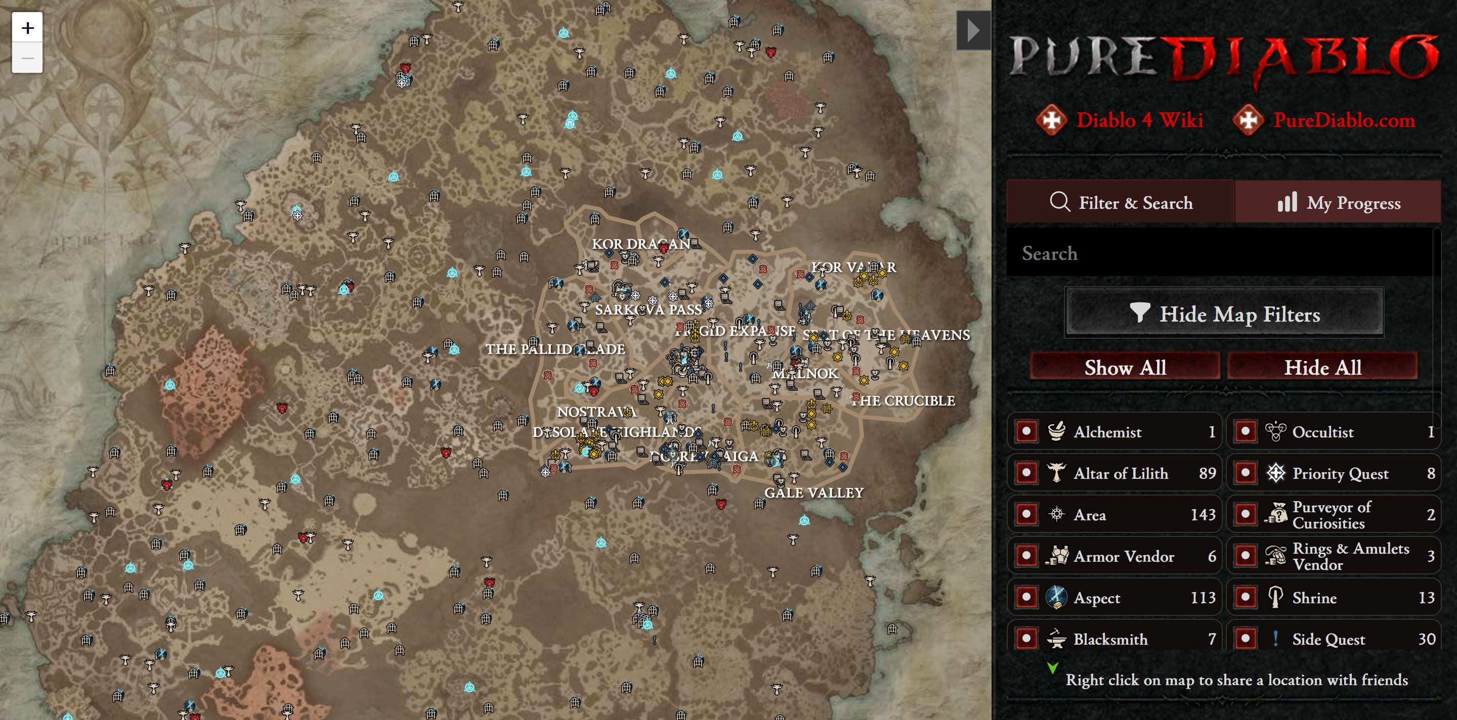 퓨어디아블로 디아블로4 지도