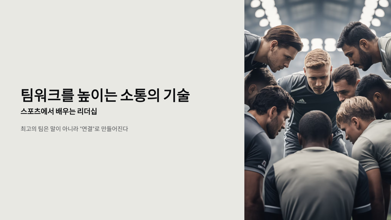 팀워크를 높이는 소통의 기술, 스포츠에서 배우는 리더십